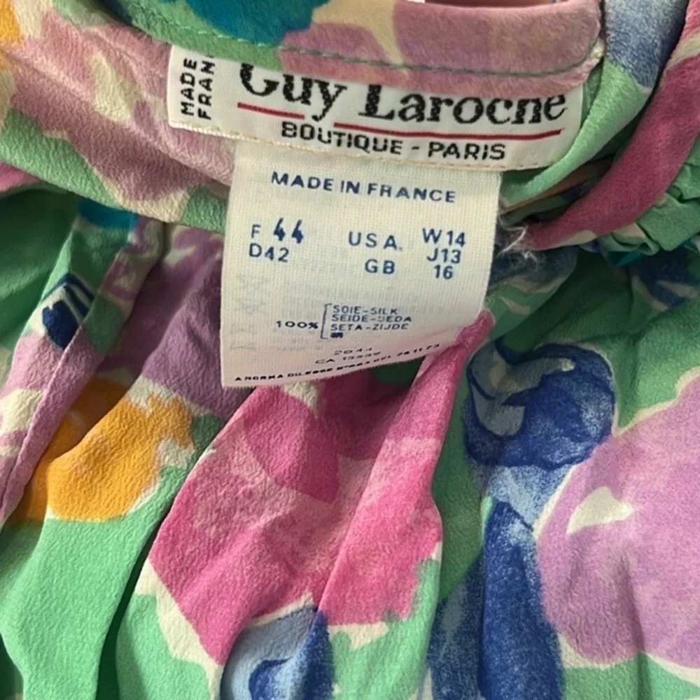 VTG Guy Laroache,Paris,Rare Design,Silk Dress,Resort,Collectible,Size 44/US 12